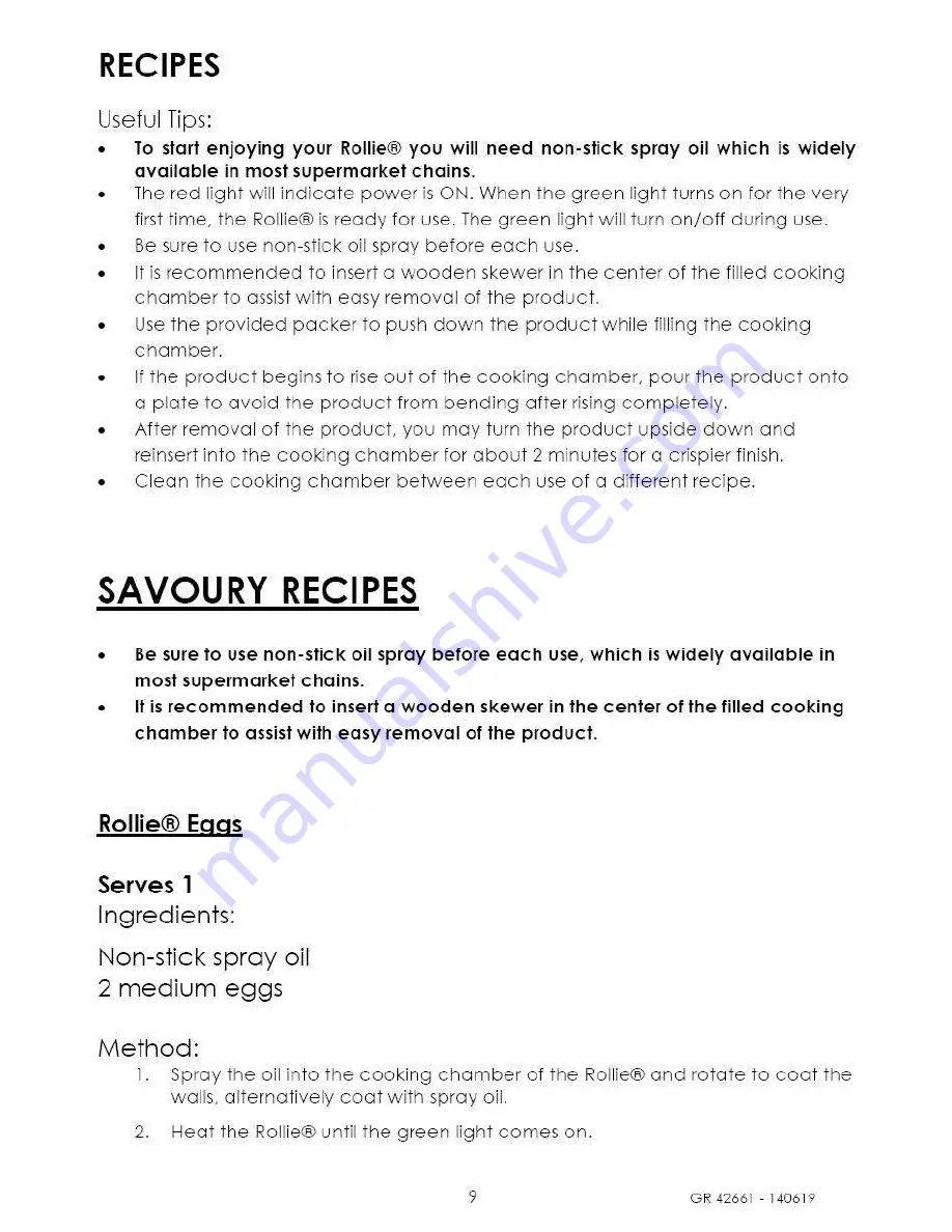 rollie GR 42661 Operating Instructions Manual Download Page 9