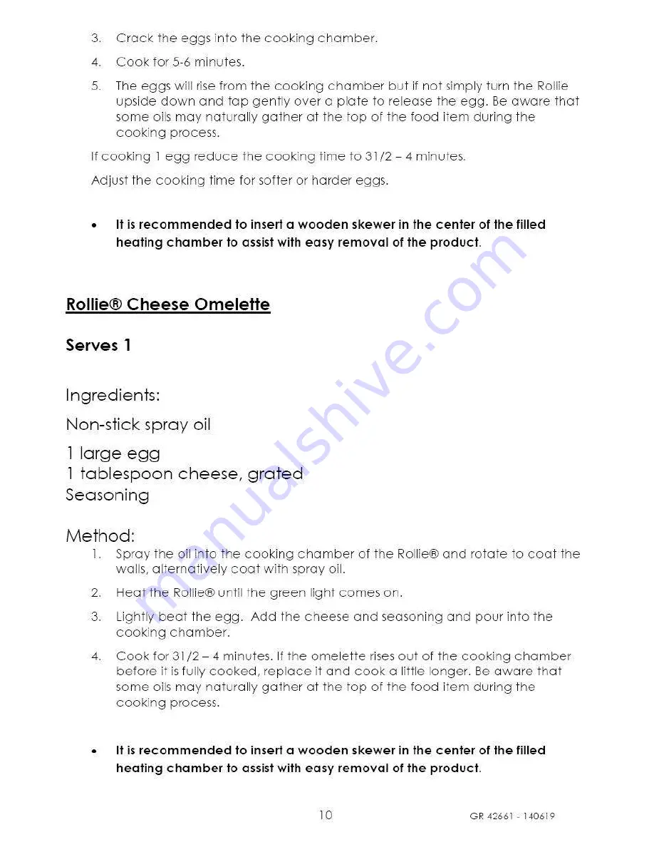 rollie GR 42661 Operating Instructions Manual Download Page 10