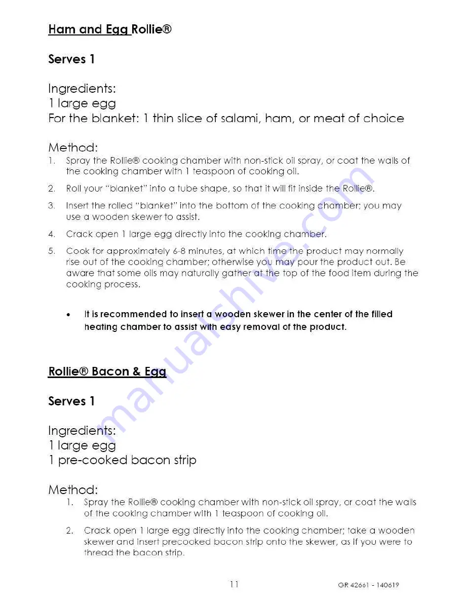 rollie GR 42661 Operating Instructions Manual Download Page 11