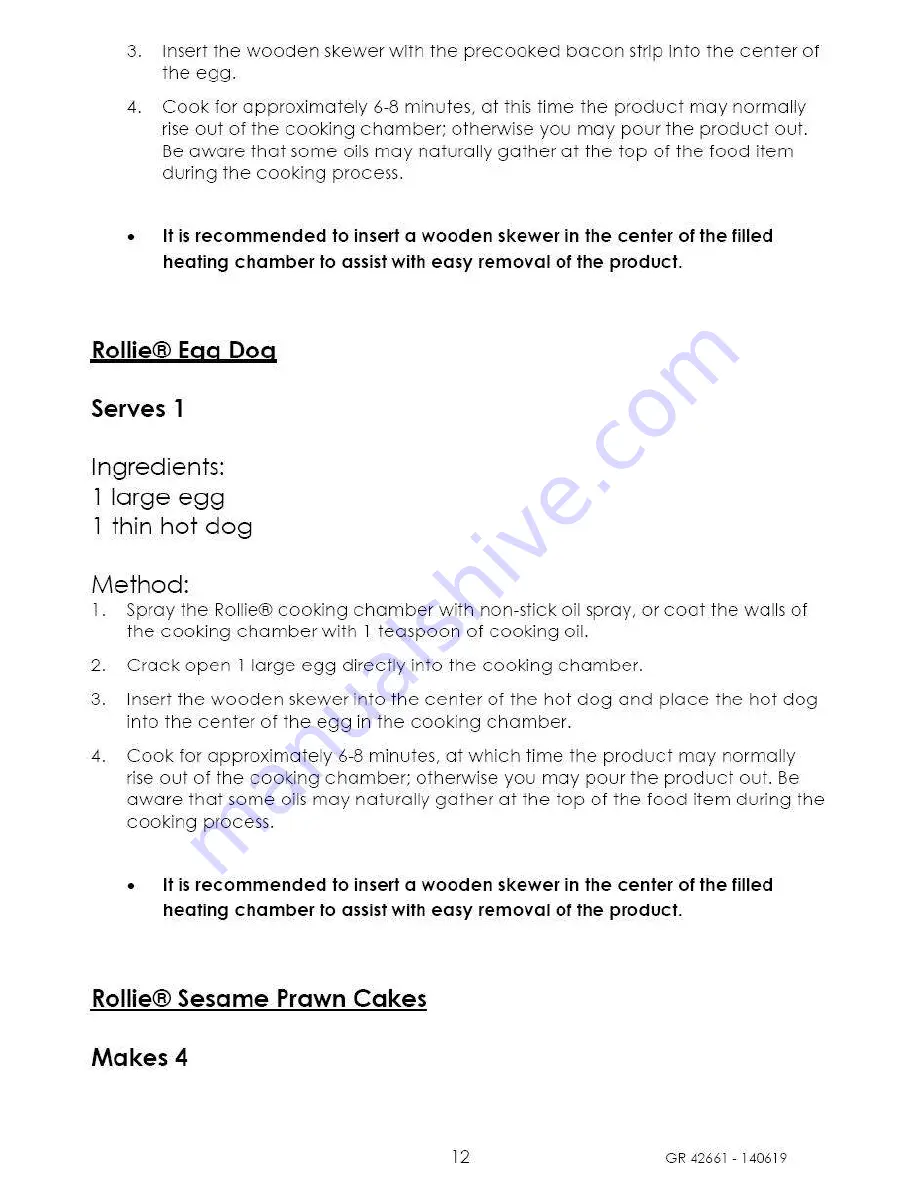 rollie GR 42661 Operating Instructions Manual Download Page 12