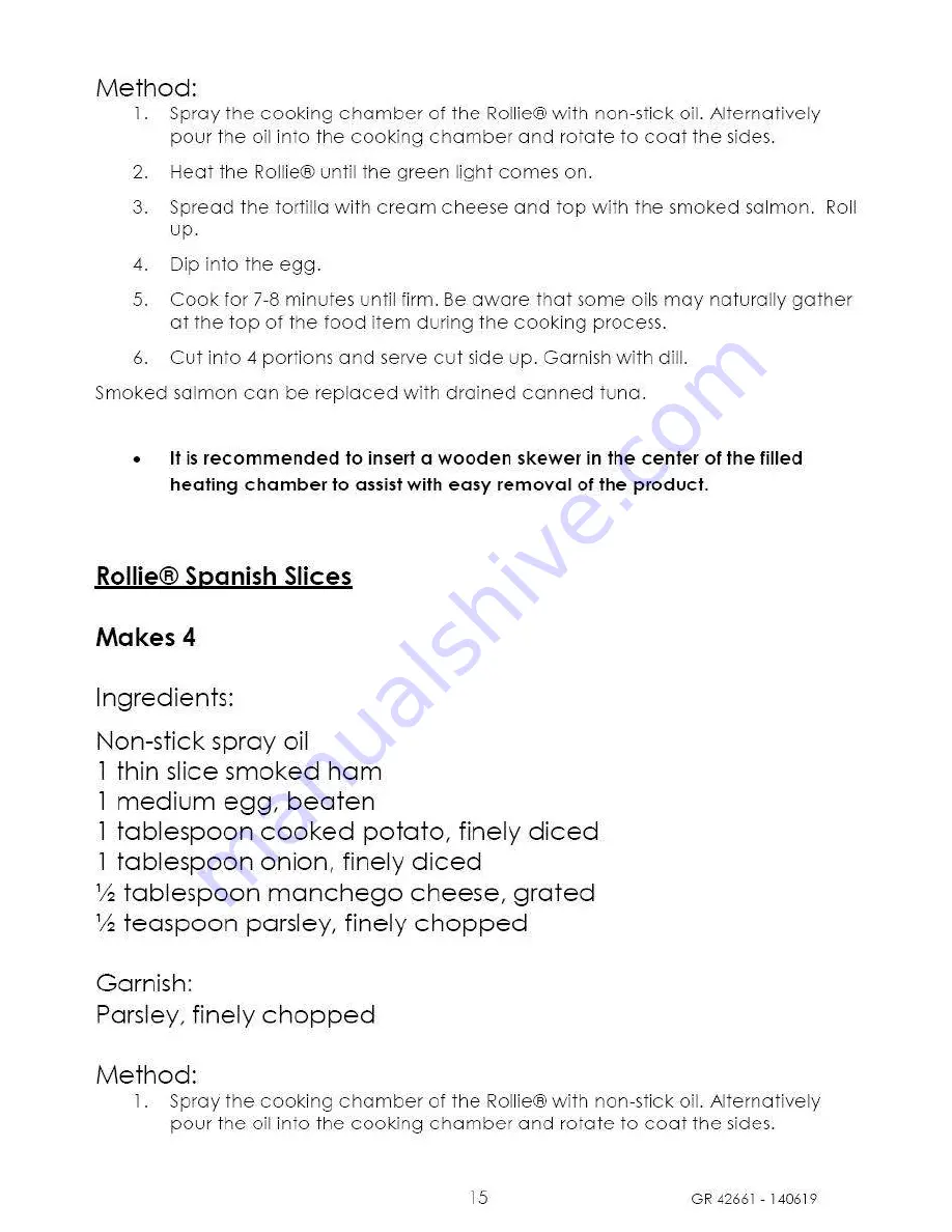 rollie GR 42661 Operating Instructions Manual Download Page 15