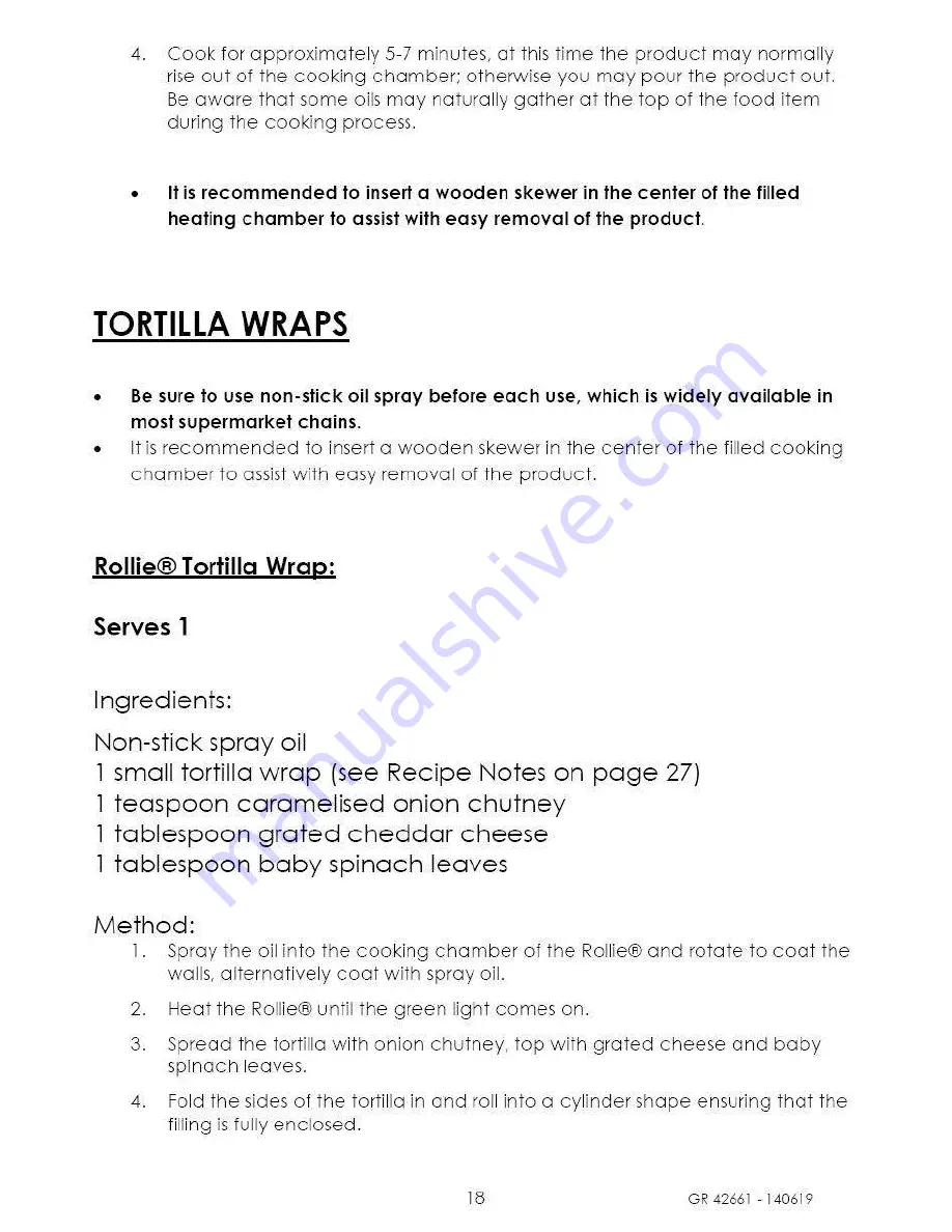 rollie GR 42661 Operating Instructions Manual Download Page 18