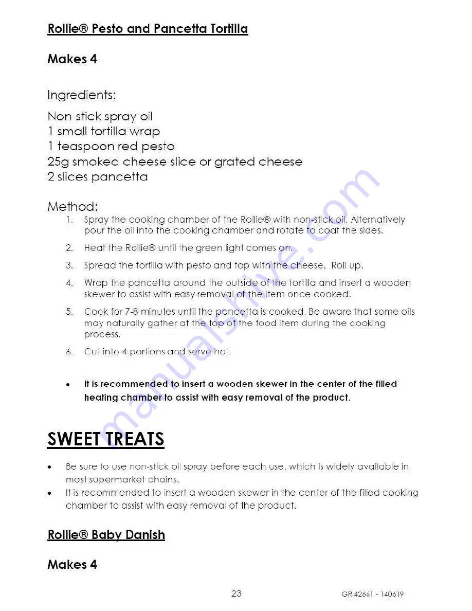rollie GR 42661 Operating Instructions Manual Download Page 23