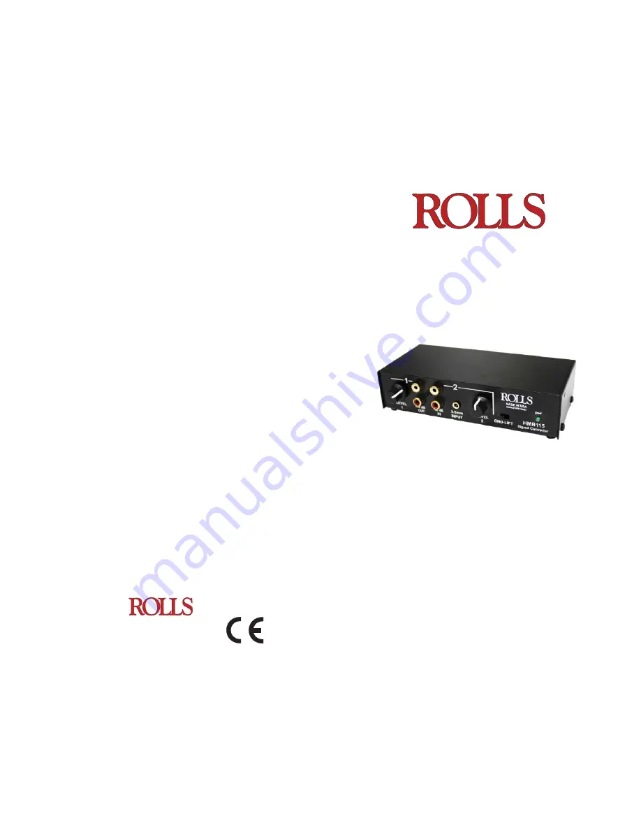 Rolls HMB115 Quick Start Manual Download Page 1