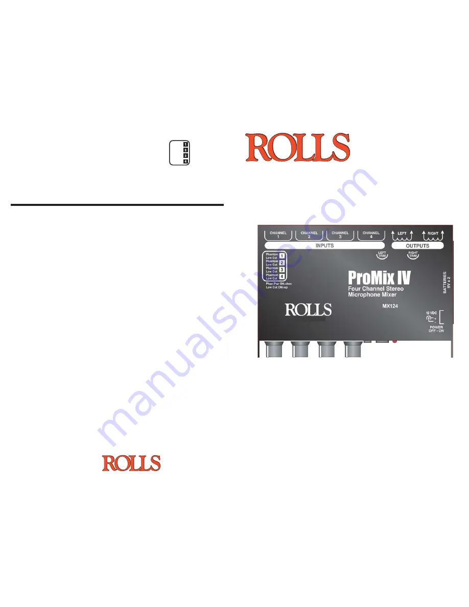 Rolls PROMIX IV MX124 Quick Start Manual Download Page 1