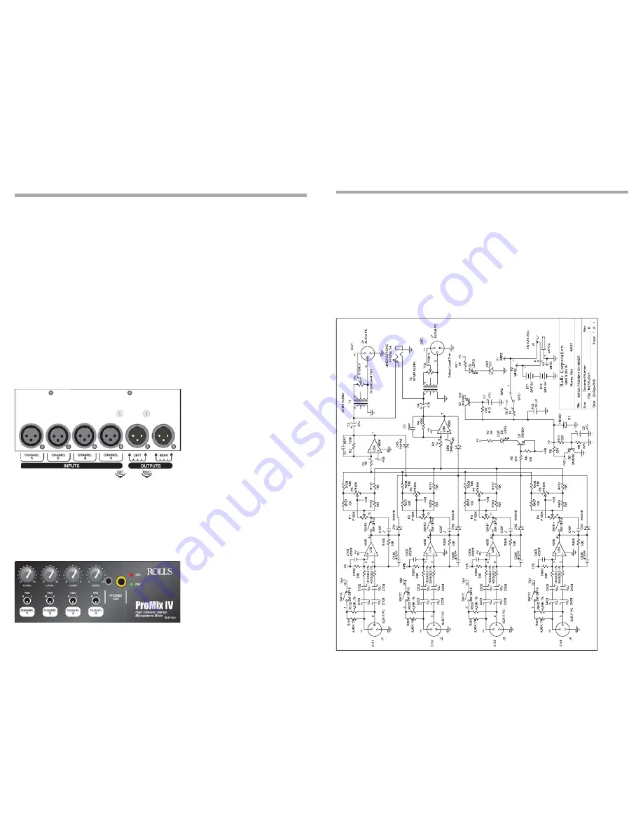 Rolls PROMIX IV MX124 Quick Start Manual Download Page 2