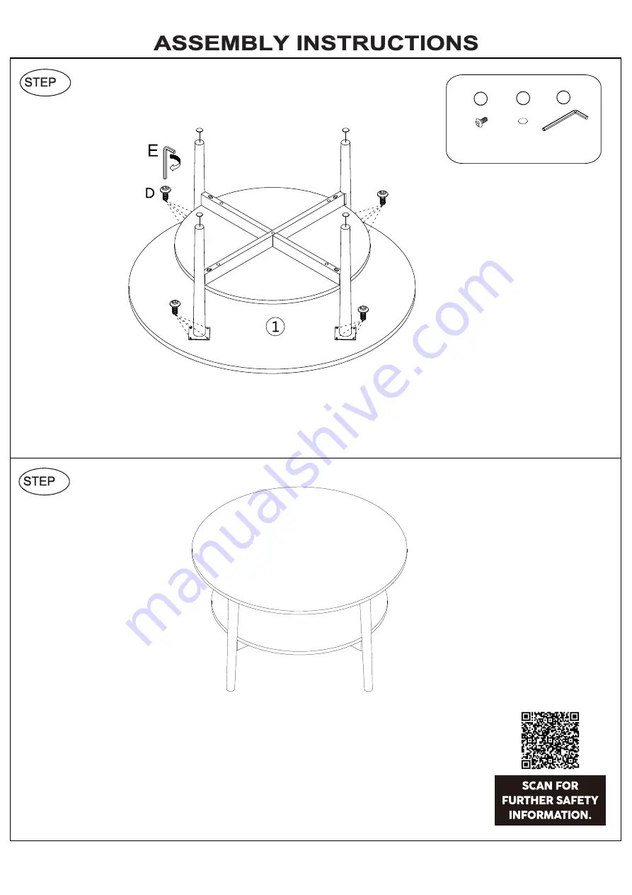 ROOM LIFE SVEIN ROUND COFFEE TABLE Скачать руководство пользователя страница 5