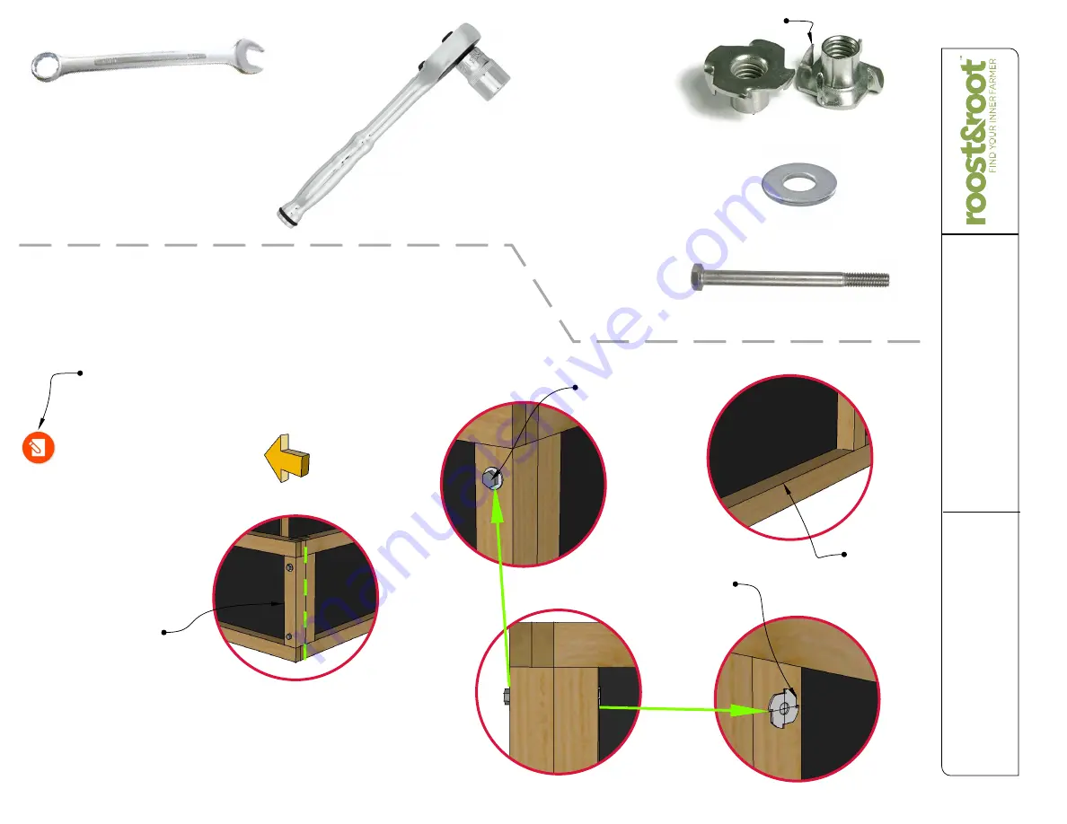 roost&root 4x4 Raised Garden Bed Assembly Instructions Manual Download Page 2