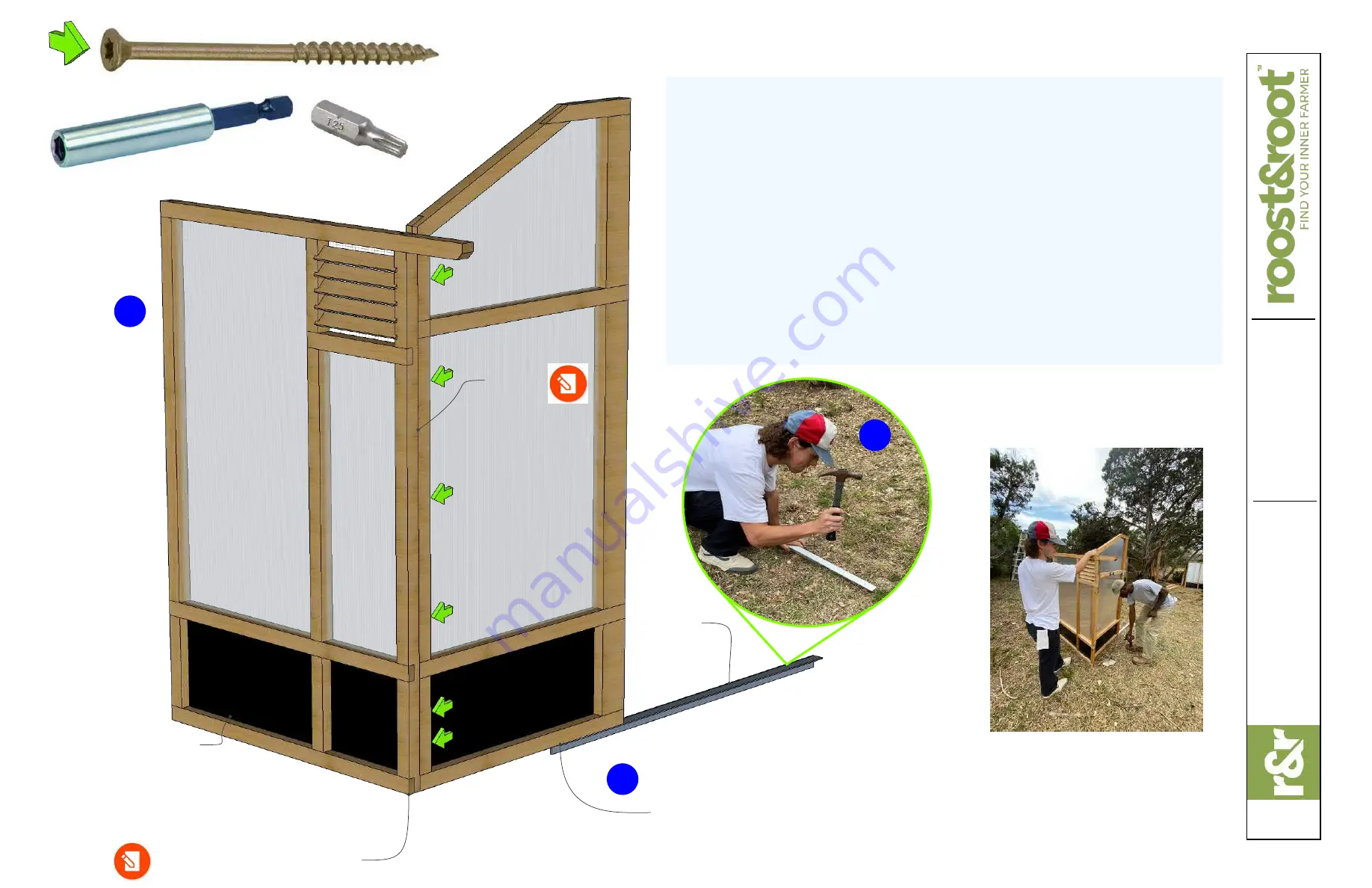 roost&root Slant-Roof Greenhouset Скачать руководство пользователя страница 6