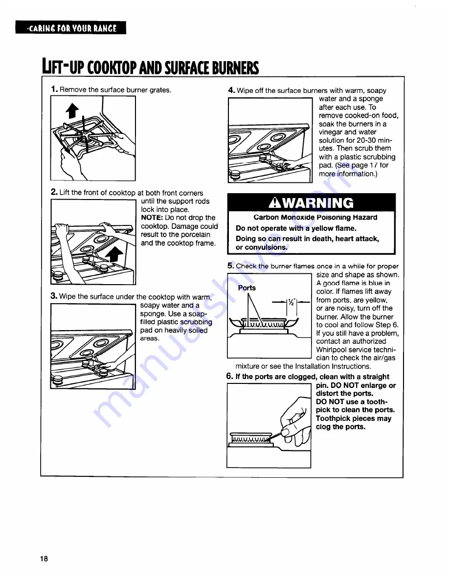 Roper FGP31OE Use And Care Manual Download Page 18