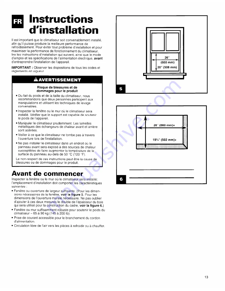 Roper Roper X18004D00 Installation & User Manual Download Page 13