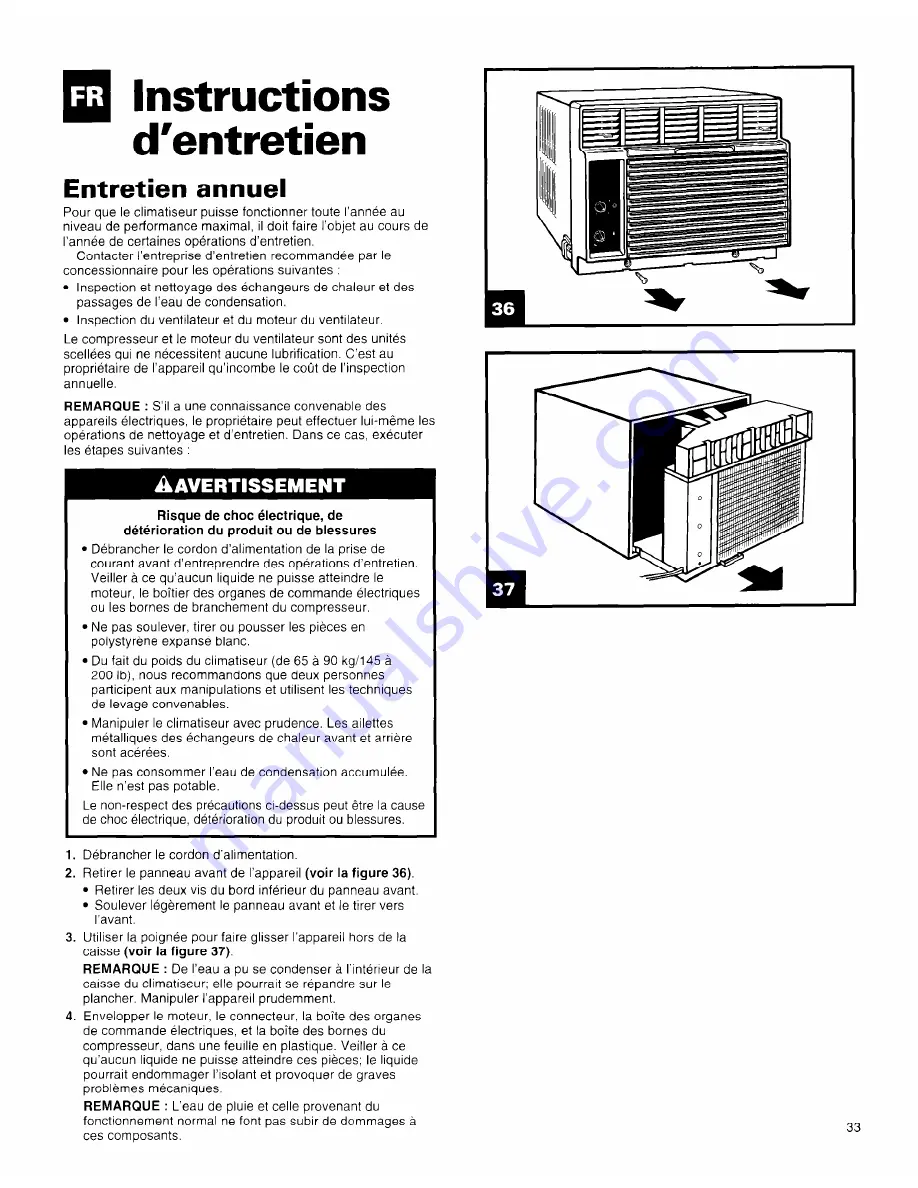 Roper Roper X18004D00 Installation & User Manual Download Page 33