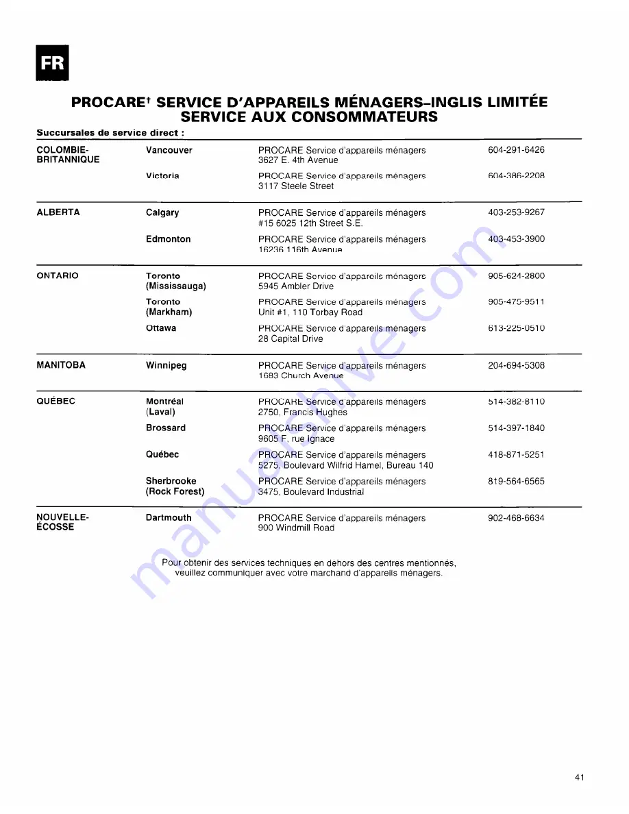 Roper Roper X18004D00 Installation & User Manual Download Page 41