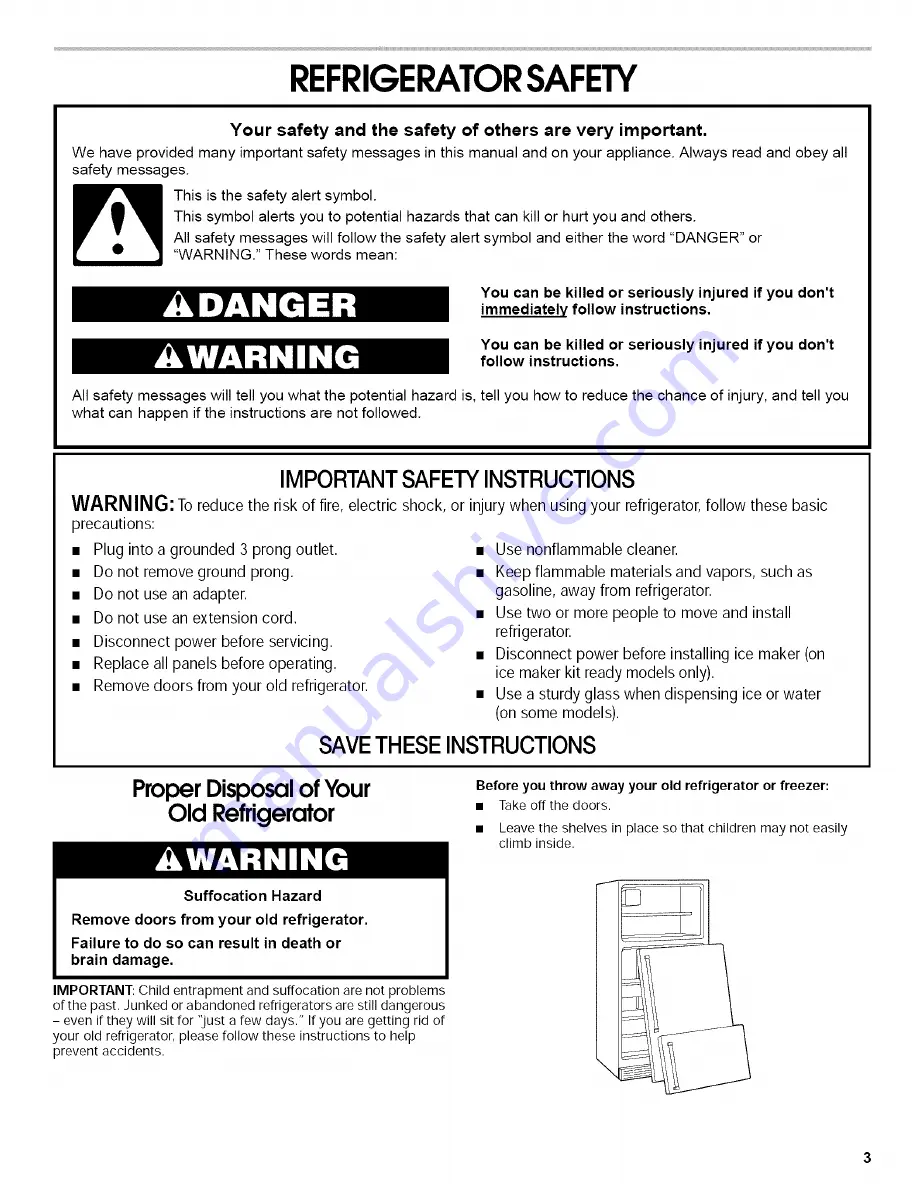 Roper RT14ZKXKQ04 Use & Care Manual Download Page 3