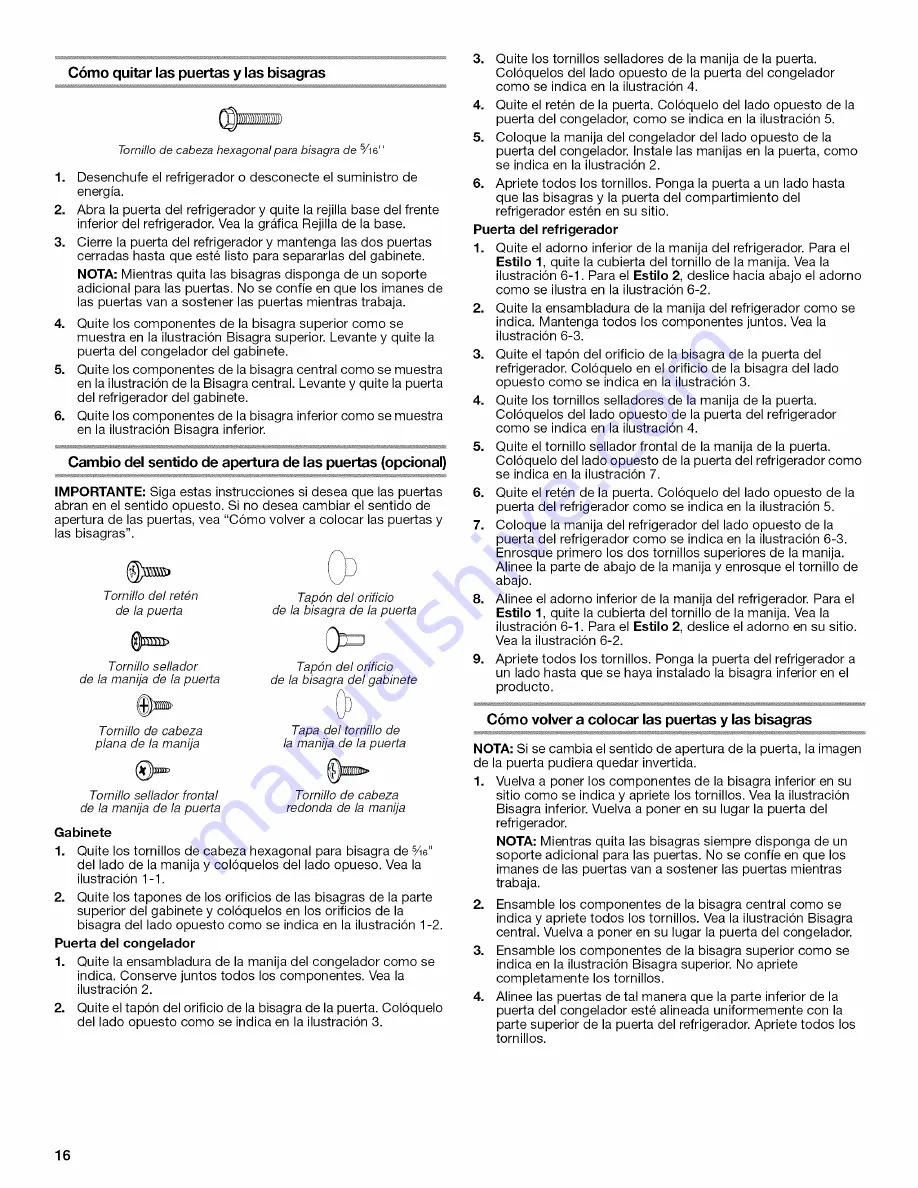 Roper RT18AKXKQ08 Use & Care Manual Download Page 16