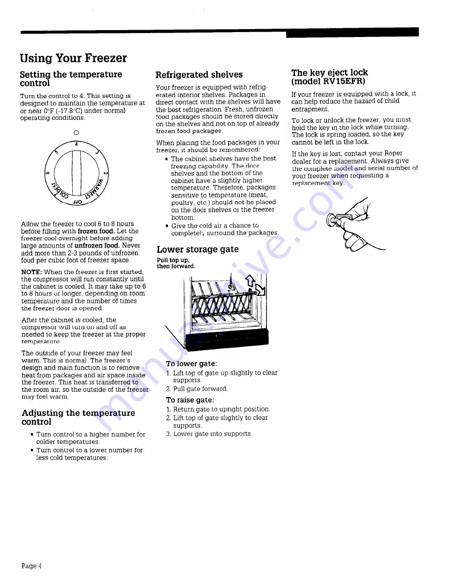 Roper RV12EFR Use And Care Manual Download Page 4