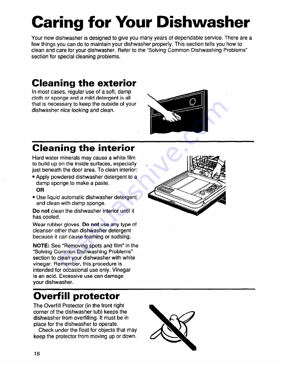 Roper UNDERCOUNTER DISHWASHERS User And Care Manual Download Page 18