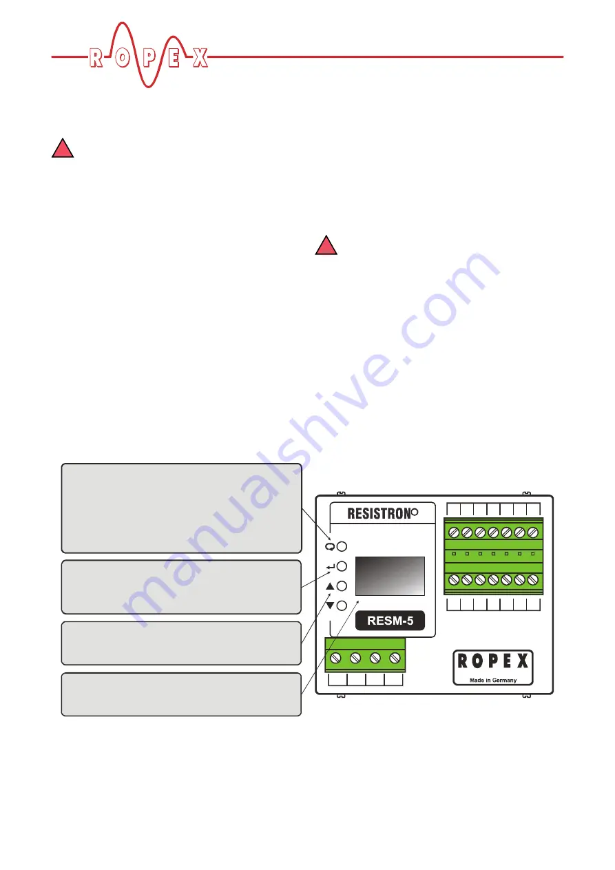 Ropex RESISTRON RES-5010 Operating Instructions Manual Download Page 22