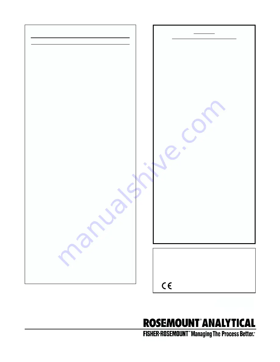 Rosemount Analytical 54C Instruction Manual Download Page 2