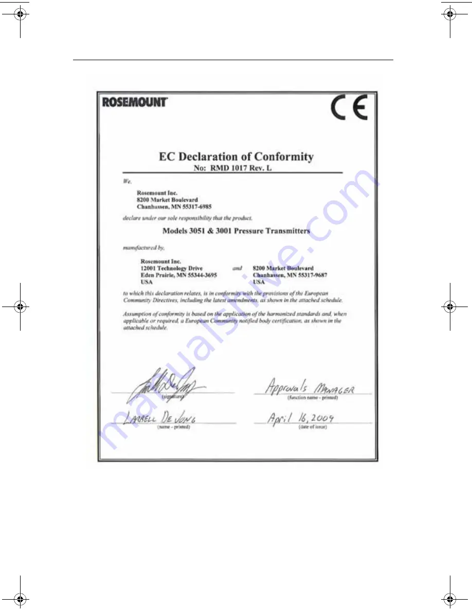 Rosemount 3051 Quick Installation Manual Download Page 22