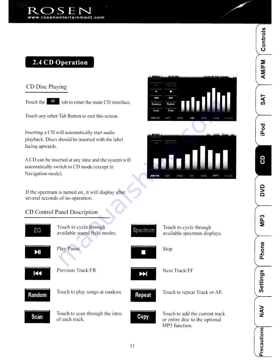 Rosen TYO860-H11 Owner'S Manual Download Page 16