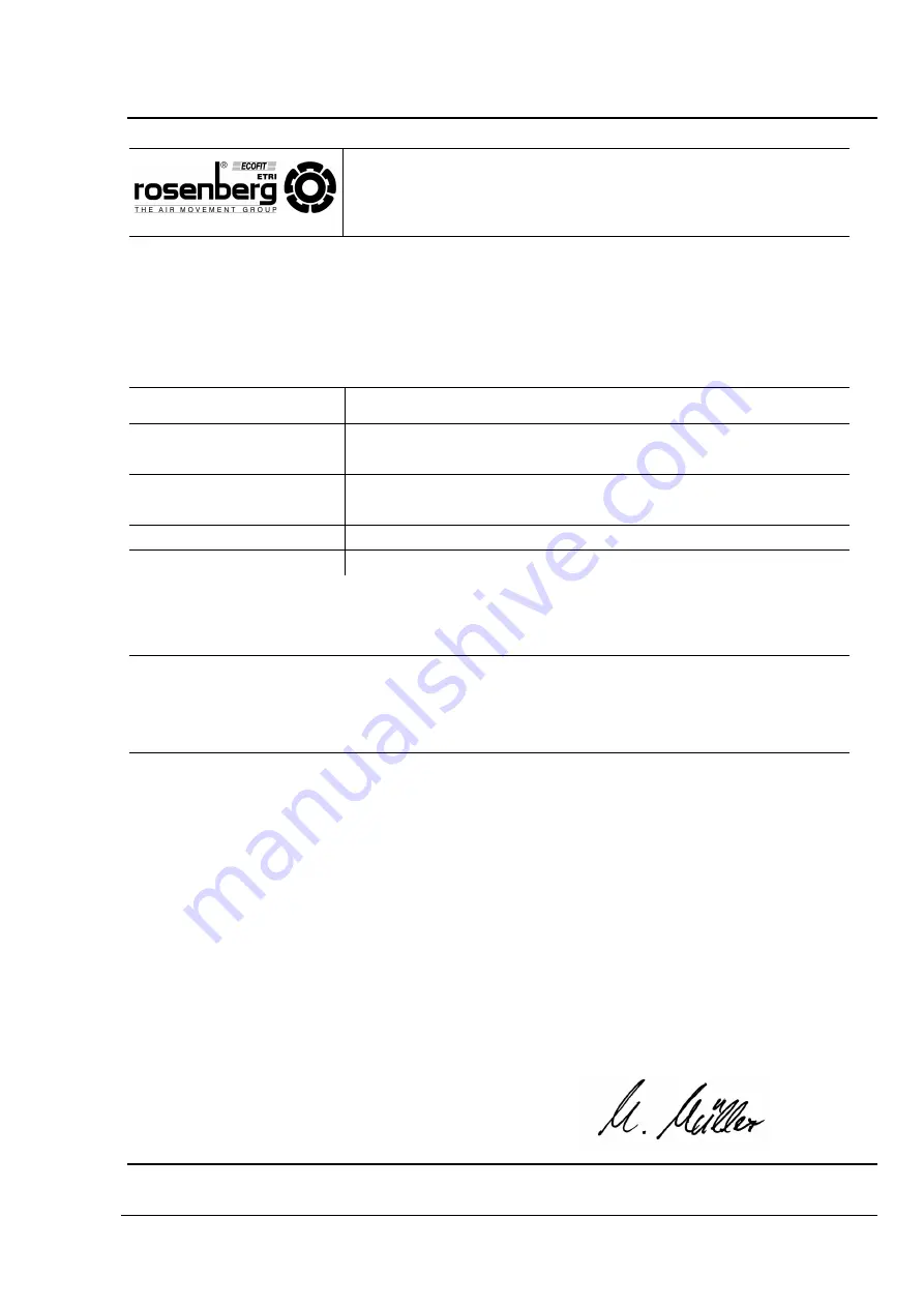 Rosenberg DH Ex Series Operating Instruction Download Page 13