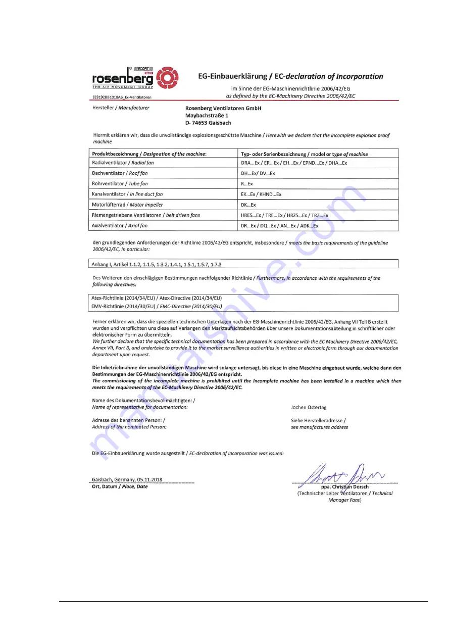 Rosenberg DKN W E Series Operating Instruction Download Page 23