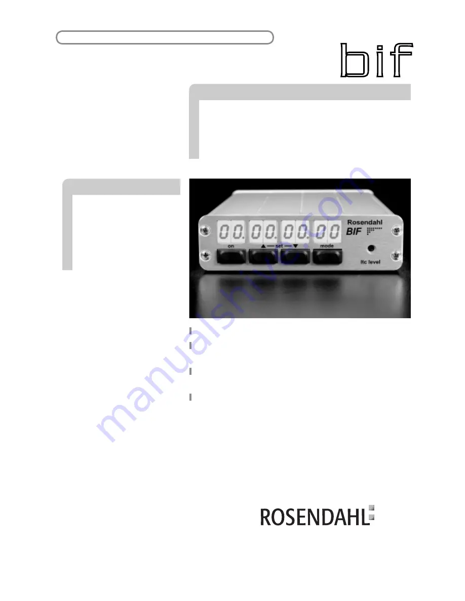 Rosendahl bif Скачать руководство пользователя страница 1