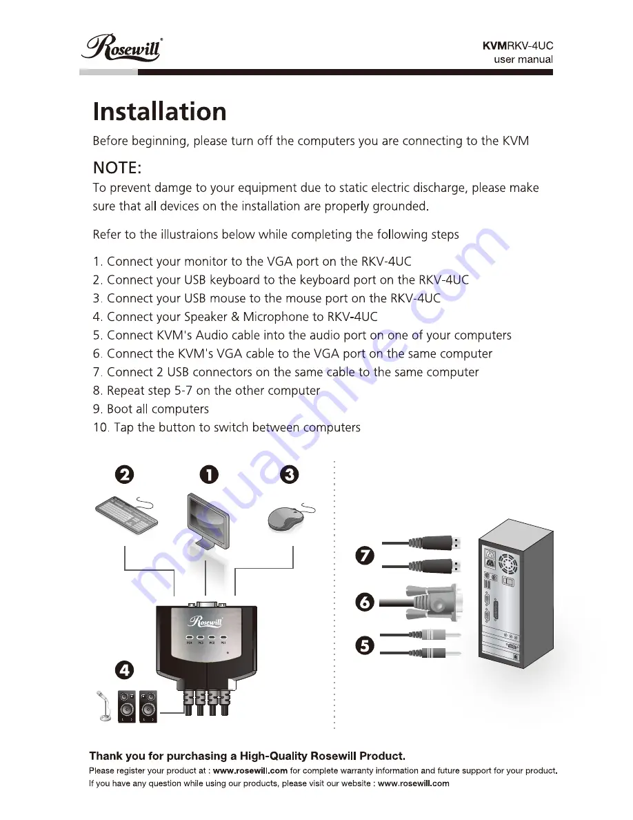 Rosewill KVMRKV-4UC Скачать руководство пользователя страница 1