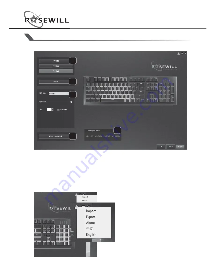 Rosewill NEON K75 RGB series User Manual Download Page 9