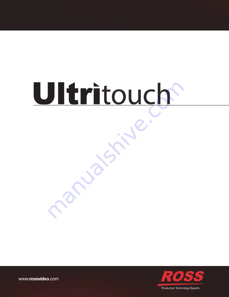 Ross Ultritouch User Manual Download Page 1