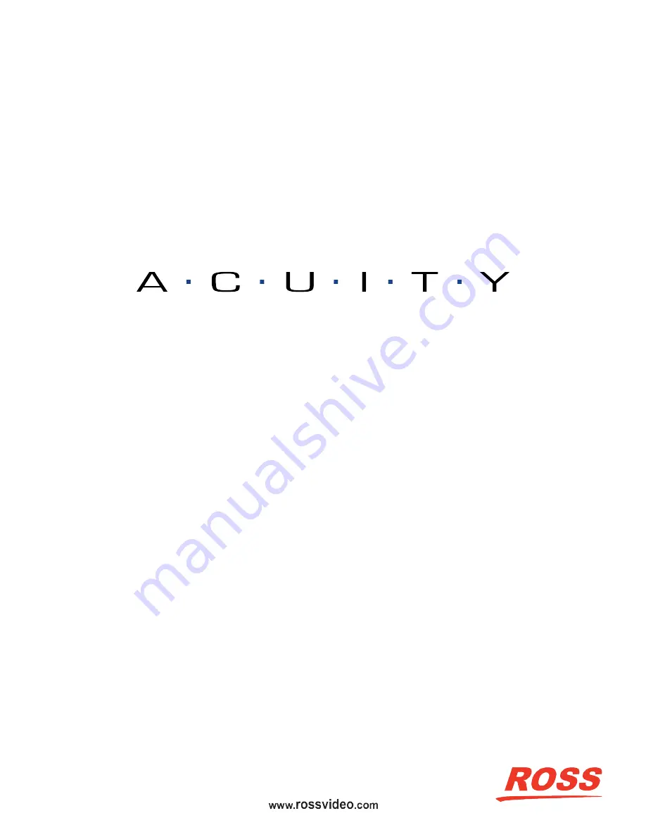 Ross Ultrix Acuity Operation Manual Download Page 1