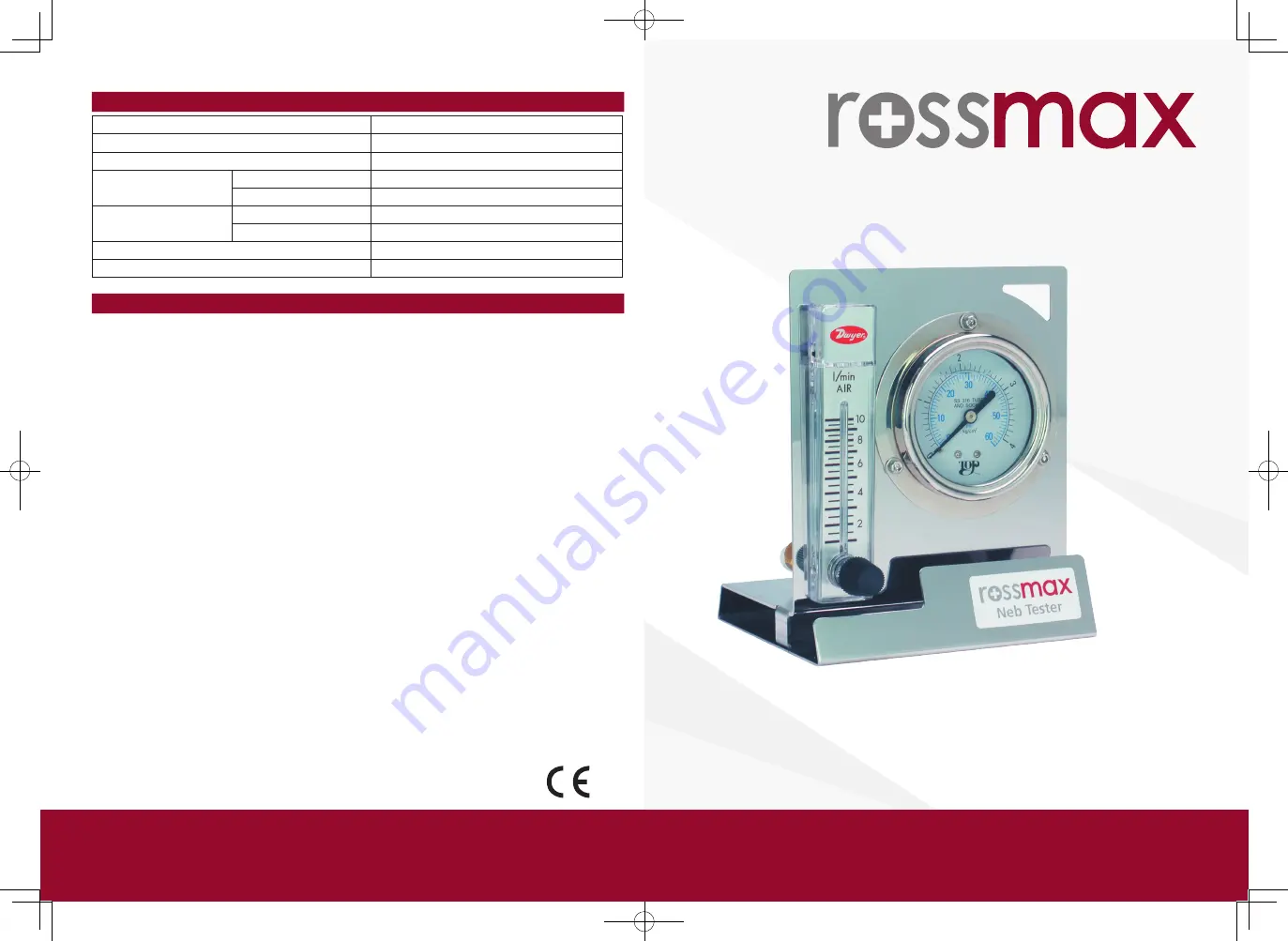 Rossmax Neb Tester Instruction Manual Download Page 1