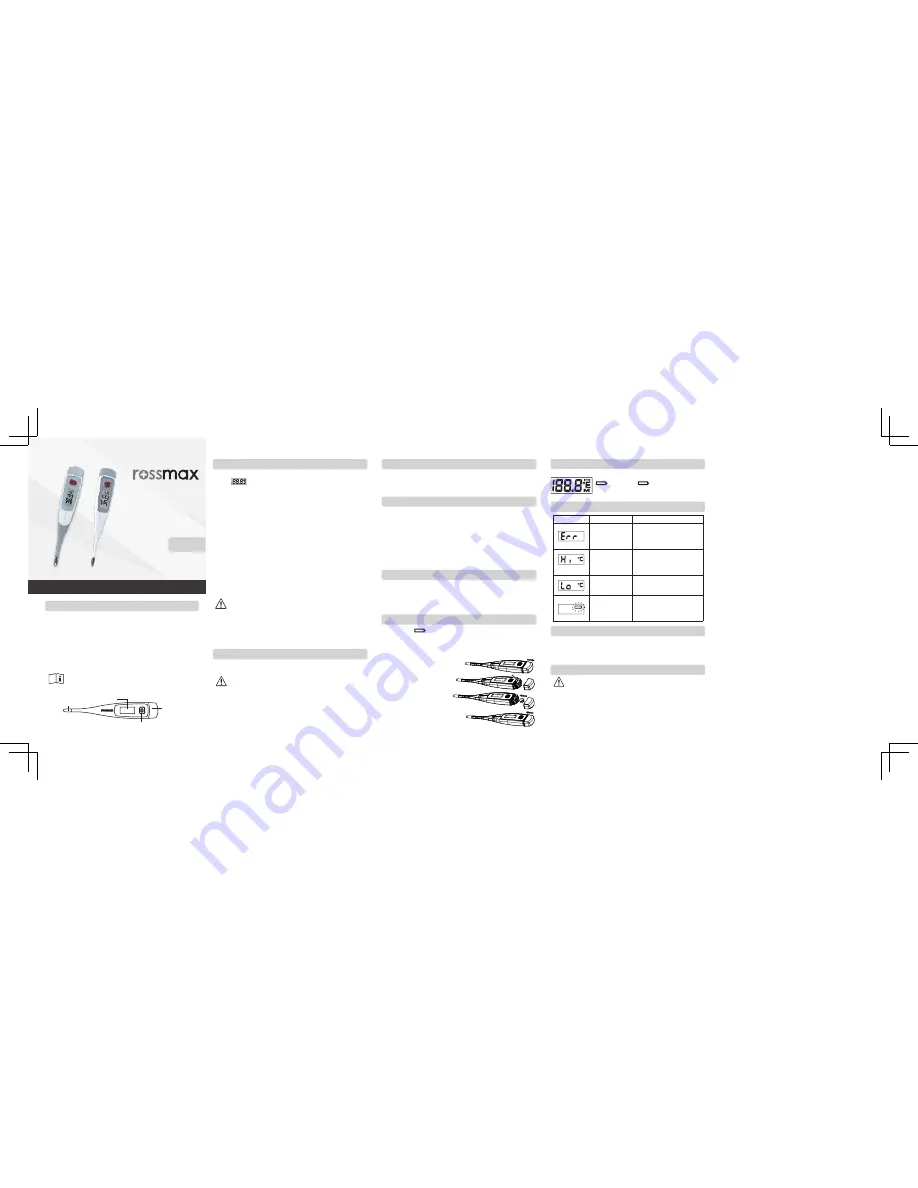 Rossmax TG250 Instruction Manual Download Page 1