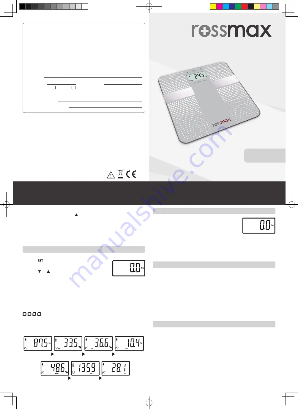 Rossmax WF260 Instruction Manual Download Page 1