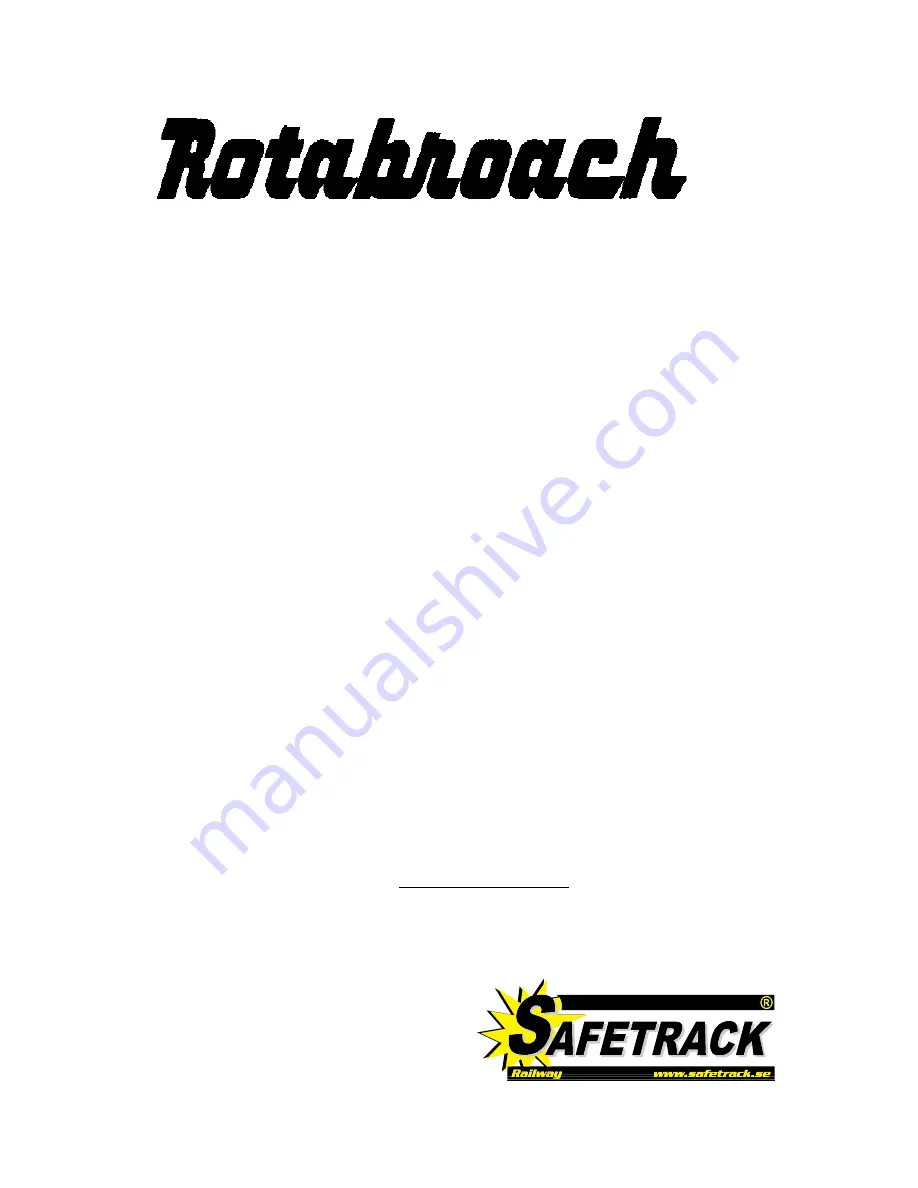 Rotabroach RHINO 4 Operator'S Manual Download Page 1