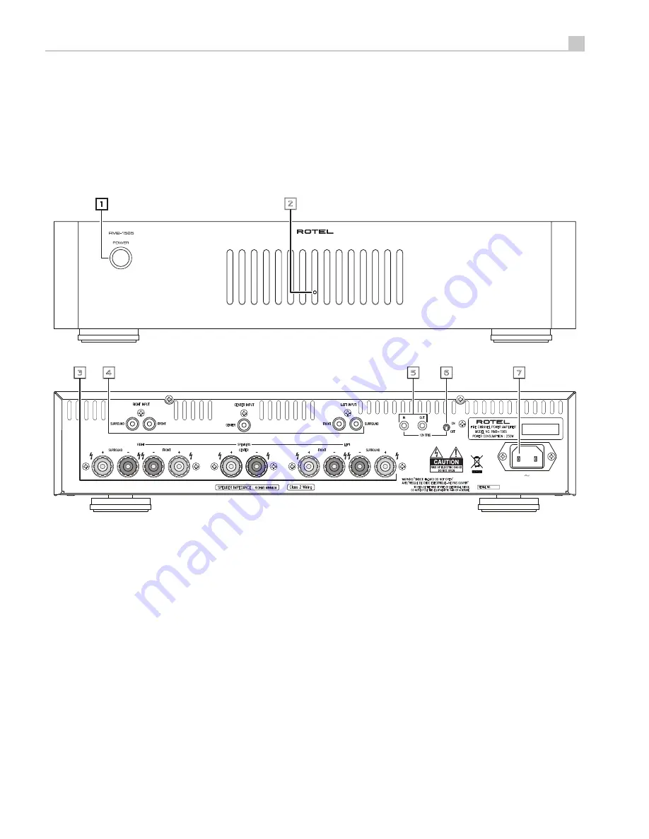 Rotel Five Channel Power Amplifier RMB-1565 Скачать руководство пользователя страница 3