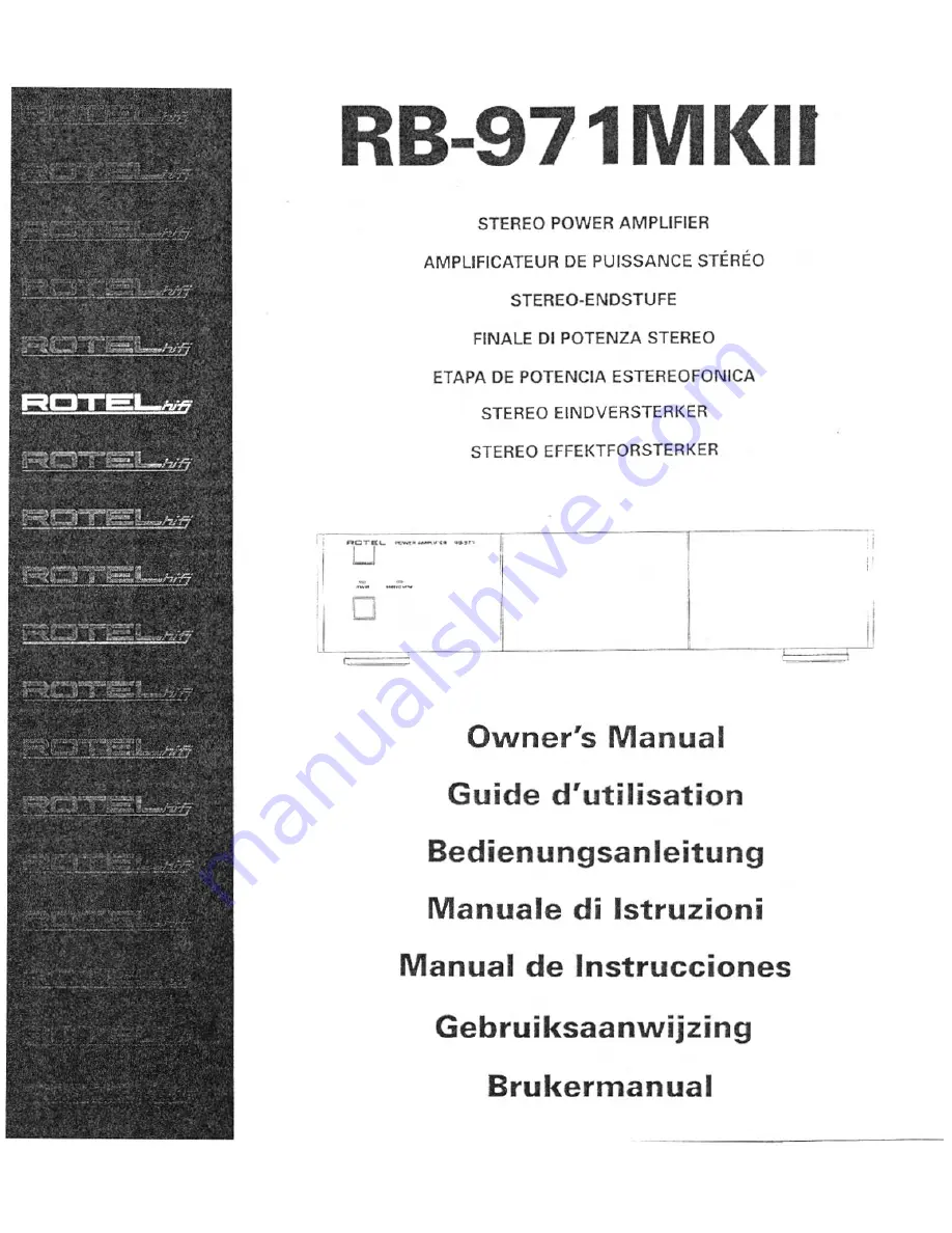 Rotel RB-971MKII Owner'S Manual Download Page 1