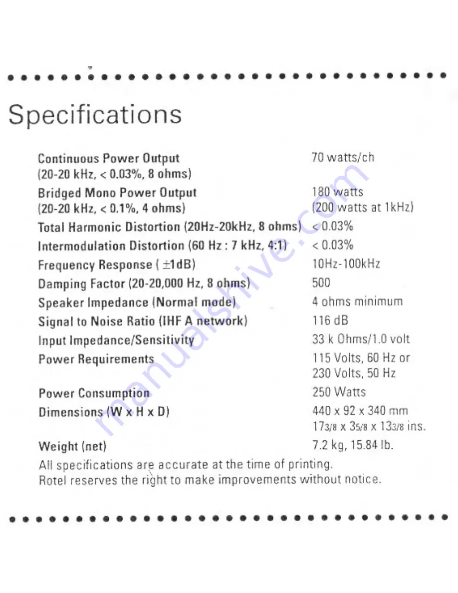 Rotel RB-971MKII Owner'S Manual Download Page 8