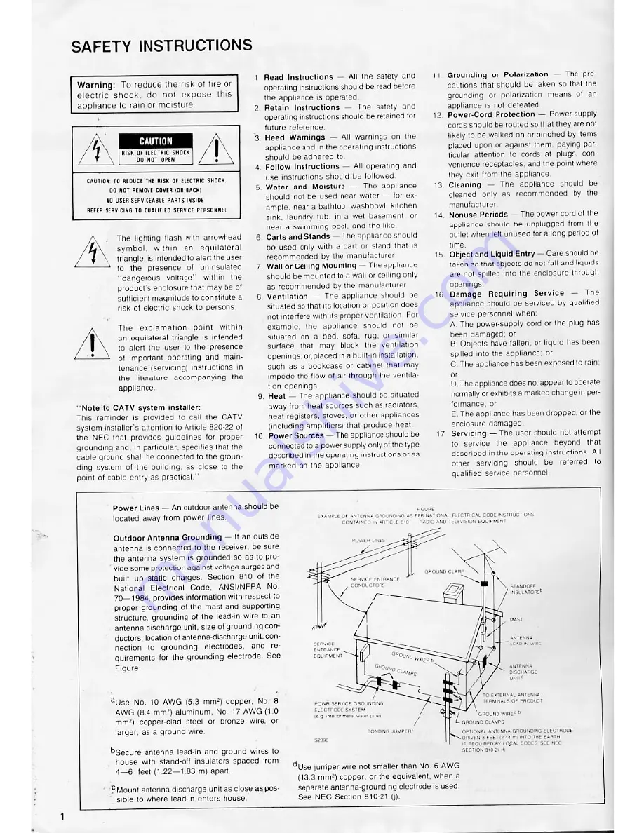 Rotel RT-830A Owner'S Manual Download Page 2