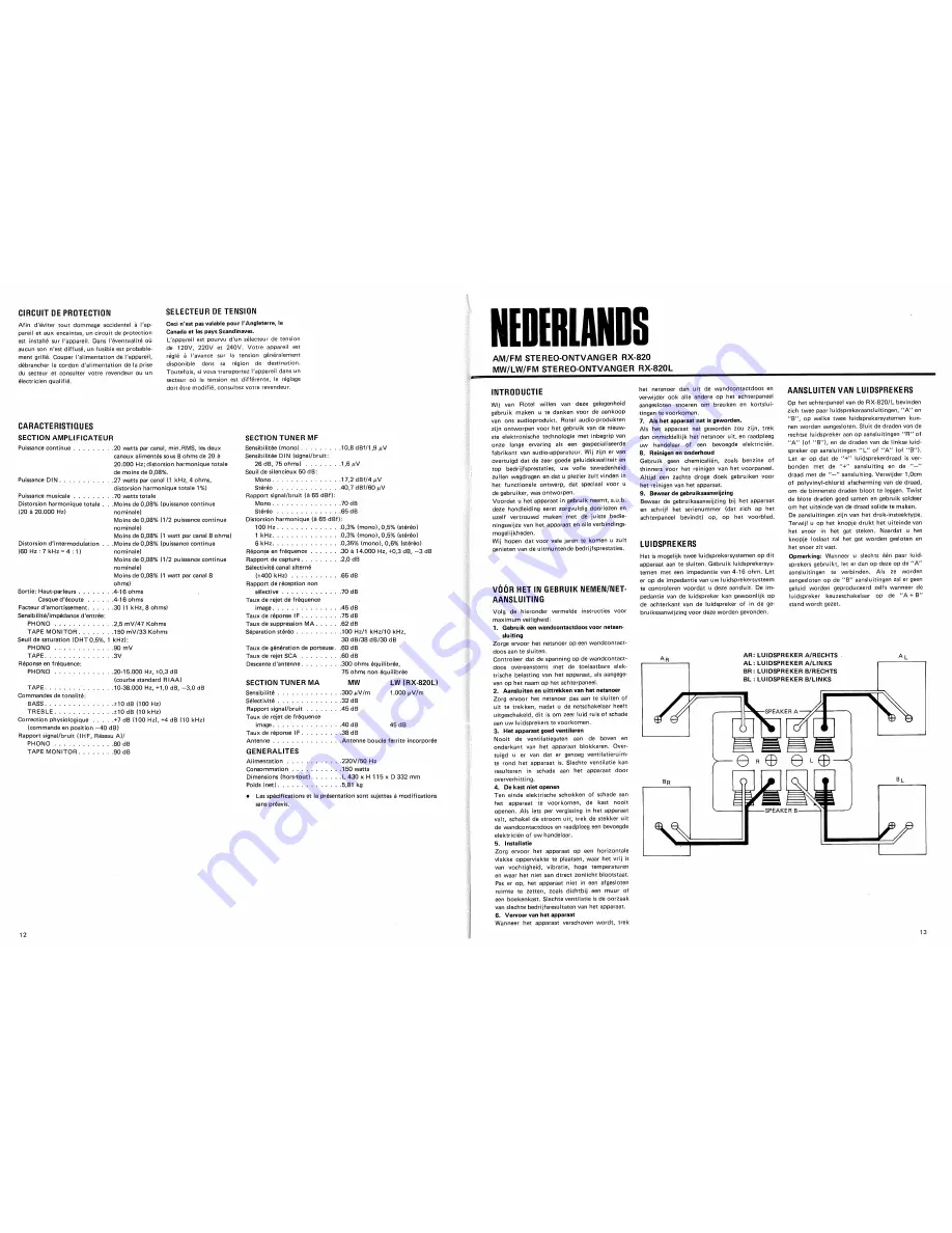 Rotel RX-820 Owner'S Manual Download Page 8