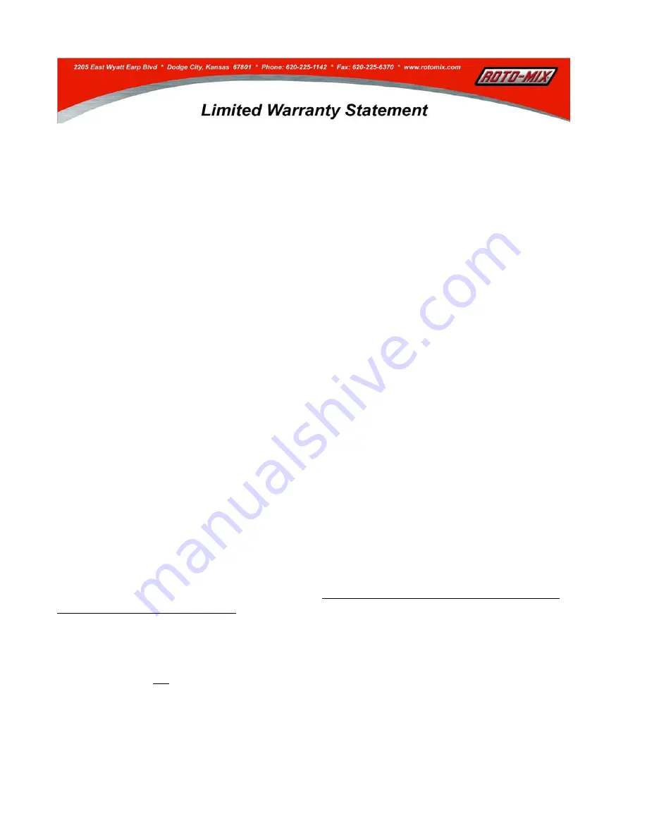 Roto-Mix 1105A Operation And Parts Manual Download Page 5