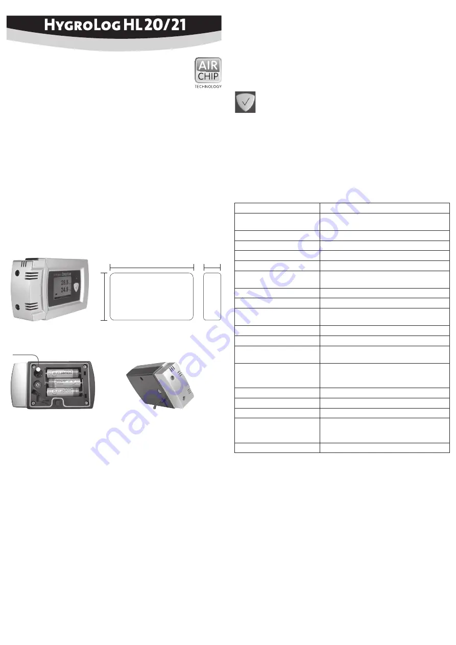 Rotronic HygroLog HL20 Short Instruction Manual Download Page 2