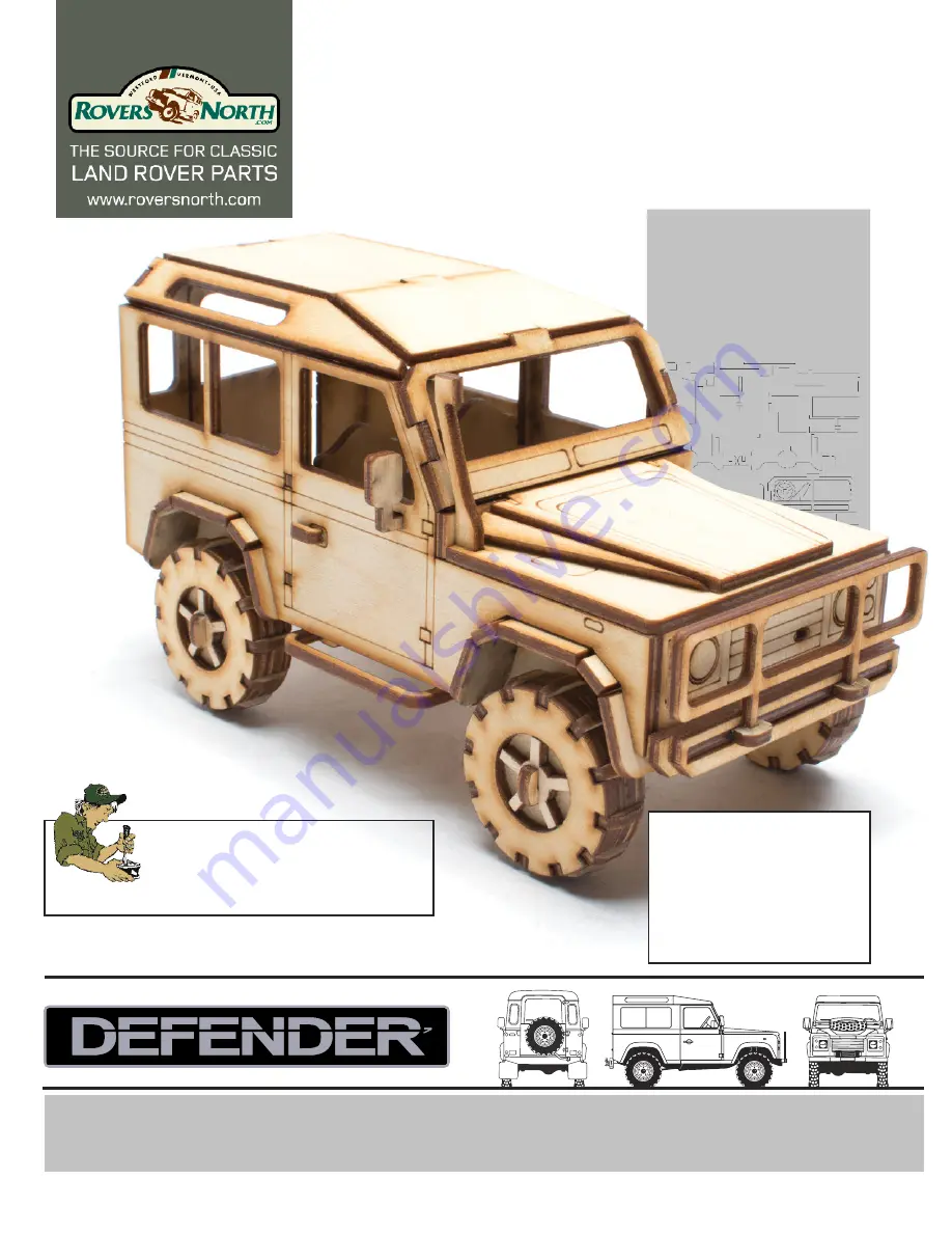 Rovers North Land Rover Defender 90 Kit Building Manual For Assembling Wood Model Kits Download Page 1