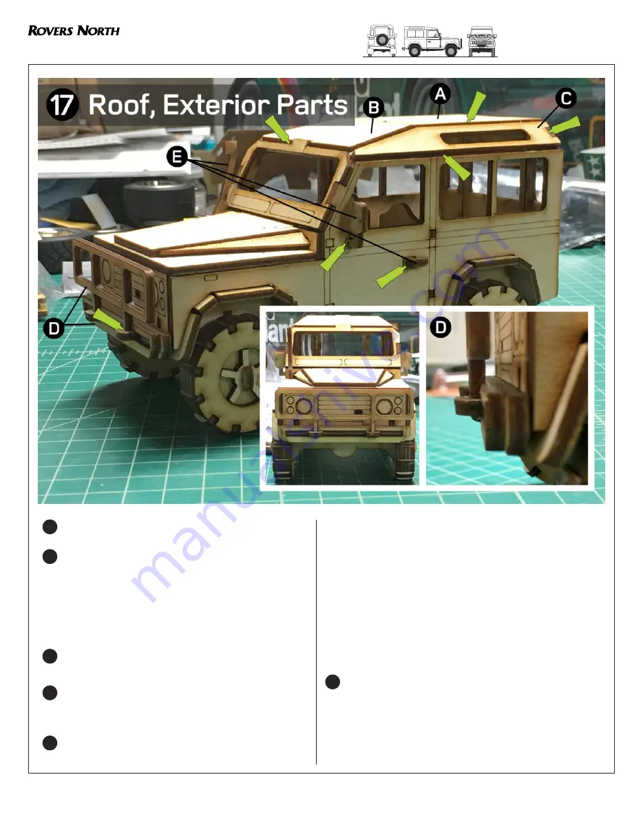 Rovers North Land Rover Defender 90 Kit Building Manual For Assembling Wood Model Kits Download Page 21