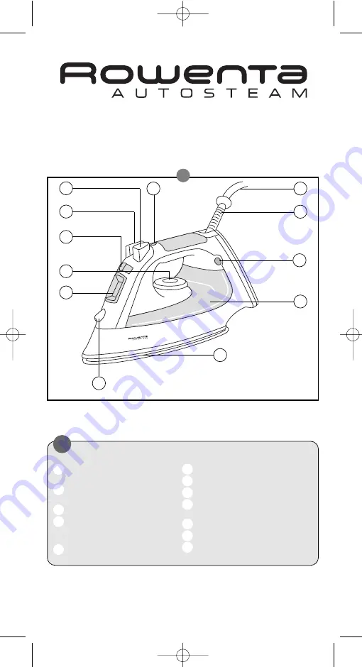 Rowenta Autosteam DZ1500 Manual Download Page 1