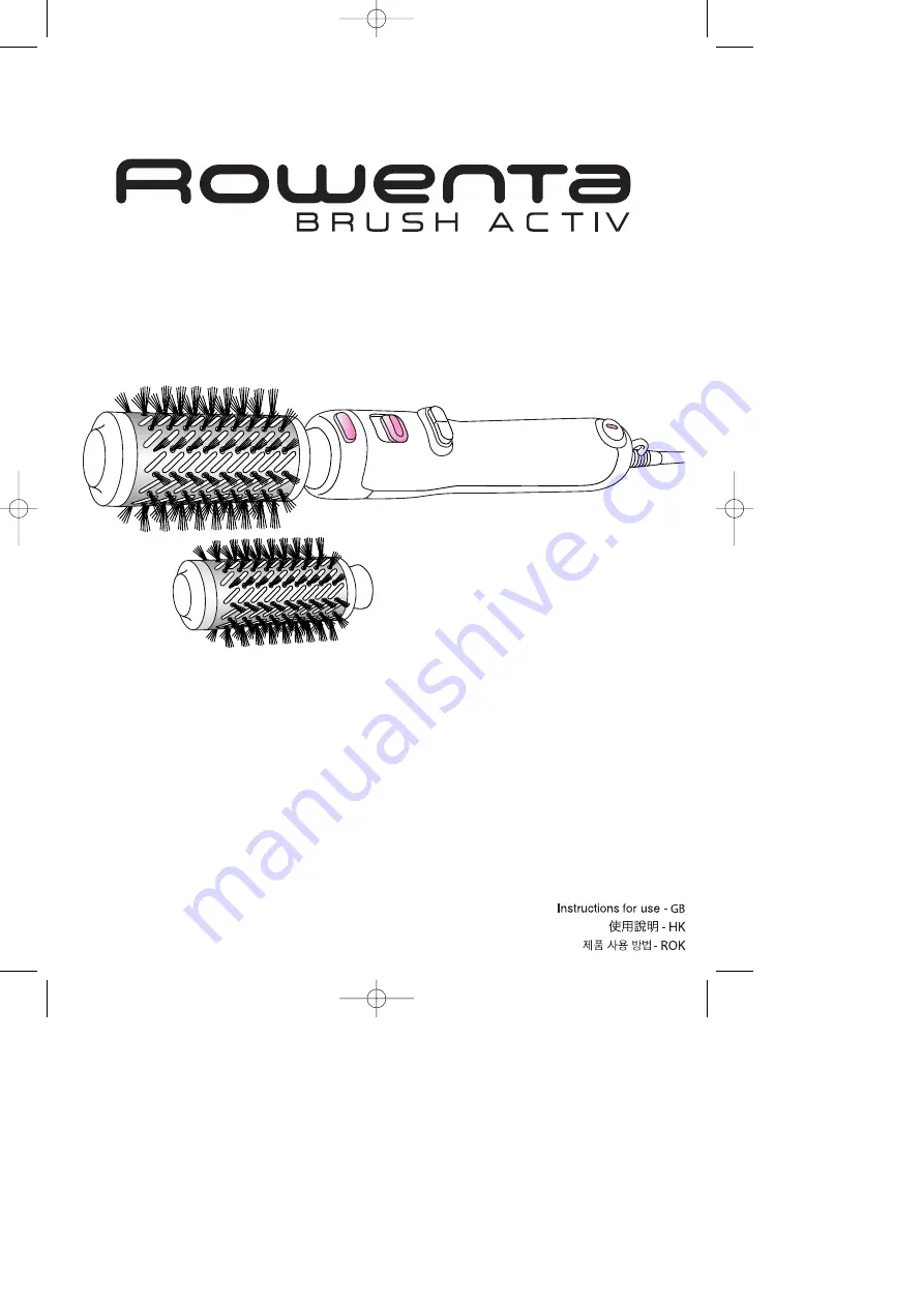 Rowenta BRUSH ACTIV Instructions For Use Manual Download Page 1