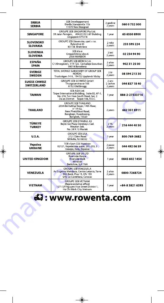 Rowenta DW9000 Скачать руководство пользователя страница 77