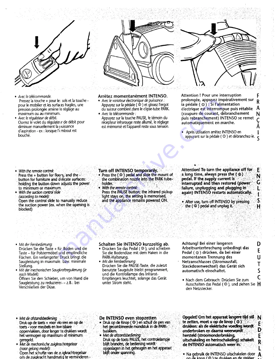 Rowenta Intenso 800 Series Instructions For Use Manual Download Page 5