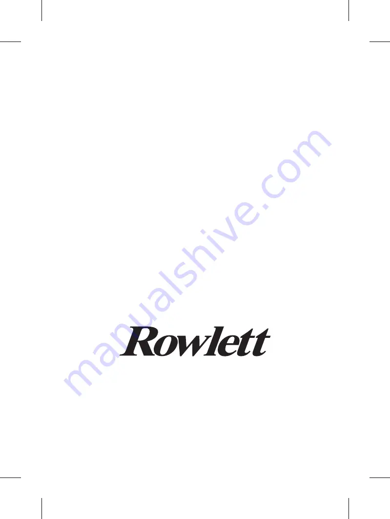 Rowlett BW001 Instruction Manual Download Page 12